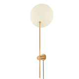 Leif Plug-In Sconce By Troy Lighting, Finish: Patina Brass / Soft Sand