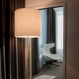 Ellis Floor Lamp by CVL, Shade: Drop Paper 100-CVL, Drop Paper 101-CVL, Drop Paper 103-CVL, Finish: Satin/Polished Brass-CVL, Satin/Polished Graphite-CVL, Satin/Polished Nickel-CVL, Satin/Polished Copper-CVL, | Casa Di Luce Lighting