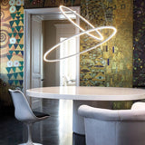 Ellisse Double Pendant Light by Nemo, Finish: White, Black, Gold Painted, Polished Aluminium, Gold Polished Anodized, Color Temperature: 2700K, 3000K, | Casa Di Luce Lighting
