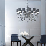 Eva Chandelier by Masiero, Finish: Matt White-Axo Light, Dark Grey-Ai Lati, Concrete-Masiero, Blue Navy-Masiero, Ottanio Green-Masiero, Oxide Red-Masiero, Gold Leaf, Silver Leaf, Number of Lights: 5, 8, 10, | Casa Di Luce Lighting