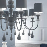 Eva Chandelier by Masiero, Finish: Matt White-Axo Light, Dark Grey-Ai Lati, Concrete-Masiero, Blue Navy-Masiero, Ottanio Green-Masiero, Oxide Red-Masiero, Gold Leaf, Silver Leaf, Number of Lights: 5, 8, 10, | Casa Di Luce Lighting