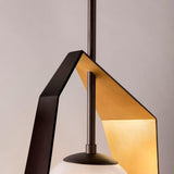 Bronze with Gold Leaf-Small Origami Pendant by Page One