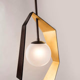 Bronze with Gold Leaf-Small Origami Pendant by Page One