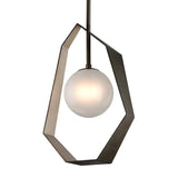 Graphite with Silver Leaf-Large Origami Pendant by Page One