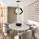 Bronze with Gold Leaf-X-Large Origami Pendant in Dining Room