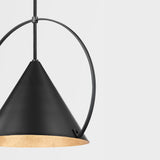 Mari Pendant By Troy Lighting, Finish: Gold Leaf / Soft Black, Size: Small
