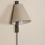 Ellen Wall Sconce By Mitzi - Aged Brass/Wood Charred Ash on Wall