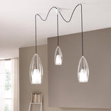 Flute 1393.3L Suspension by Cangini & Tucci, Color: Transparent, Black Metallic-Cangini & Tucci, Rose Gold Metallic-Cangini & Tucci, Sea Water Metallic-Cangini & Tucci, Rainbow-Cangini & Tucci, , | Casa Di Luce Lighting