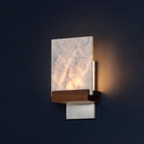 Fortis LED Wall Sconce by Cerno, Color: Carrara Marble-Cerno, Finish: Brushed Aluminium-Cerno, Distressed Brass-Cerno, Brass Brushed, Oiled Bronze-Cerno, Light Option: 2700K LED, 3500K LED | Casa Di Luce Lighting
