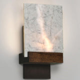 Fortis LED Wall Sconce by Cerno, Color: Carrara Marble-Cerno, Finish: Brushed Aluminium-Cerno, Distressed Brass-Cerno, Brass Brushed, Oiled Bronze-Cerno, Light Option: 2700K LED, 3500K LED | Casa Di Luce Lighting