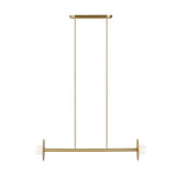 Nodes 2-Light Linear Chandelier by Kelly by Kelly Wearstler, Finish: Midnight Black, Burnished Brass, , | Casa Di Luce Lighting