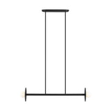 Nodes 2-Light Linear Chandelier by Kelly by Kelly Wearstler, Finish: Midnight Black, Burnished Brass, , | Casa Di Luce Lighting