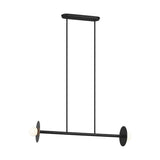 Nodes 2-Light Linear Chandelier by Kelly by Kelly Wearstler, Finish: Midnight Black, Burnished Brass, , | Casa Di Luce Lighting