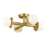 Nodes Semi-Flush Ceiling Light by Kelly by Kelly Wearstler, Finish: Midnight Black, Burnished Brass, , | Casa Di Luce Lighting