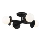 Nodes Semi-Flush Ceiling Light by Kelly by Kelly Wearstler, Finish: Midnight Black, Burnished Brass, , | Casa Di Luce Lighting
