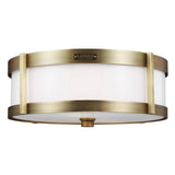 Flynn Flushmount by Lauren Ralph Lauren, Finish: Nickel Polished, Time Worn Brass, Size: Medium, Large, | Casa Di Luce Lighting