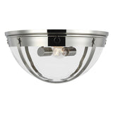 Logan Flushmount by TOB by Thomas O'Brien, Finish: Aged Iron, Nickel Polished, , | Casa Di Luce Lighting