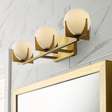 Abbott Bathroom Vanity Light by Feiss by Generation Lighting, Finish: BB - Burnished Brass, Nickel Polished, , | Casa Di Luce Lighting