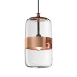 Futura SP M Pendant Light by Vistosi, Color: Amber/Antique Brass - Vistosi, White/Black - Vistosi, Crystal/Black - Vistosi, Smokey/Brown - Vistosi, Crystal/Copper - Vistosi, Finish: Black, Copper, Light Option: E26, LED | Casa Di Luce Lighting