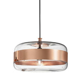 Futura SP G Pendant Light by Vistosi, Color: Amber/Antique Brass - Vistosi, White/Black - Vistosi, Crystal/Black-Vistosi, Smokey/Brown - Vistosi, Crystal/Copper - Vistosi, Finish: Black, Copper, Light Option: E26, LED | Casa Di Luce Lighting