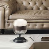 Futura Table Lamp by Vistosi, Color: Black/Crystal - Vistosi, Copper/White - Vistosi, Brown/Smokey - Vistosi, Brass/Amber - Vistosi, Multicolor - Vistosi, Finish: Matt Black, Glossy Copper, Size: Small, Medium | Casa Di Luce Lighting