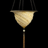 Glass Samarkanda Suspension by Fortuny by Venetia Studium, Color: Gold Serpentine-Fortuny, , | Casa Di Luce Lighting