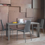 Aida CS-1452 Dining Chair by Calligaris by CDL (Casa Di Luce Collection), Frame - Seat Colors: Matt Grey Metal / Grey Reg.Leather, Matt Optic White Metal / Optic White Reg.Leather, Matt Black / Black Reg. Leather, Matt Taupe / Taupe Reg. Leather, , | Casa Di Luce Lighting