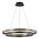 Grace 36 Chandelier by Tech Lighting, Finish: Matte Black / Weathered Oak - Tech, , | Casa Di Luce Lighting
