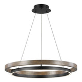 Grace 36 Chandelier by Tech Lighting, Finish: Brass Aged, Matte Black / Weathered Oak - Tech, , | Casa Di Luce Lighting