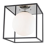 Aira Flushmount by Mitzi, Finish: Aged Brass/Black-Mitzi, Polished Nickel/Black-Mitzi, Size: Small, Large, | Casa Di Luce Lighting