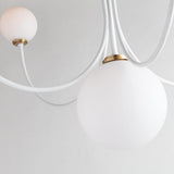 Coco Chandelier by Mitzi, Finish: Aged Brass/Soft Off White-Mitzi, Polished Nickel/Black-Mitzi, Number of Lights: 5, 7, | Casa Di Luce Lighting