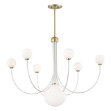 Coco Chandelier by Mitzi, Finish: Aged Brass/Soft Off White-Mitzi, Number of Lights: 7, | Casa Di Luce Lighting