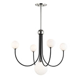 Coco Chandelier by Mitzi, Finish: Aged Brass/Soft Off White-Mitzi, Polished Nickel/Black-Mitzi, Number of Lights: 5, 7, | Casa Di Luce Lighting