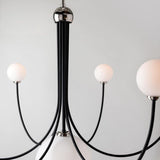 Coco Chandelier by Mitzi, Finish: Aged Brass/Soft Off White-Mitzi, Polished Nickel/Black-Mitzi, Number of Lights: 5, 7, | Casa Di Luce Lighting