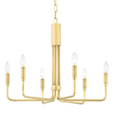Brigitte Chandelier by Mitzi, Finish: Brass Aged, Number of Lights: 6, | Casa Di Luce Lighting