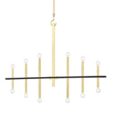Colette Linear Chandelier by Mitzi, Finish: Aged Brass/Black-Mitzi, , | Casa Di Luce Lighting