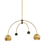 Aged Brass/Black 4 Light Willow Chandelier by Mitzi