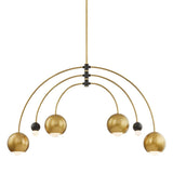 Aged Brass/Black 6 Light Willow Chandelier by Mitzi