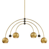 Aged Brass/Black 6 Light Willow Chandelier by Mitzi