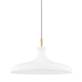 Cassidy Pendant by Mitzi, Finish: Aged Brass/Soft Off White-Mitzi, Polished Nickel/Black-Mitzi, Size: Small, Large, | Casa Di Luce Lighting