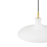 Cassidy Pendant by Mitzi, Finish: Aged Brass/Soft Off White-Mitzi, Polished Nickel/Black-Mitzi, Size: Small, Large, | Casa Di Luce Lighting