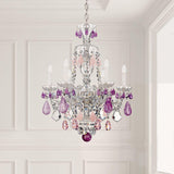 Hamilton Rock Crystal Chandelier by Schonbek, Finish: Silver Polished-Schonbek, Black Jet-Schonbek, Size: Small, Large, Crystal Color: Clear Rock-Schonbek, Jet Black Rock-Schonbek, Amethyst And Rose Rock-Schonbek | Casa Di Luce Lighting