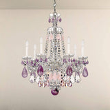 Hamilton Rock Crystal Chandelier by Schonbek, Finish: Silver Polished-Schonbek, Black Jet-Schonbek, Size: Small, Large, Crystal Color: Clear Rock-Schonbek, Jet Black Rock-Schonbek, Amethyst And Rose Rock-Schonbek | Casa Di Luce Lighting