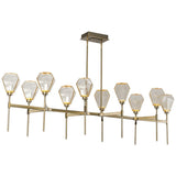 Hedra Belvedere Linear Chandelier by Hammerton, Color: Chilled Amber-Hammerton Studio, Finish: Flat Bronze, Size: Large | Casa Di Luce Lighting
