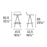 Ice CB-1049-50 Counter Stool by Calligaris by Calligaris, Seat Colors: Transparent, Transparent Smoke Grey, Transparent Red, Glossy Optic White, Frame Colors: Chromed, Satin Finished Steel, Hight: Low, Tall | Casa Di Luce Lighting