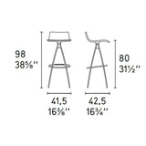 Ice CB-1049-50 Counter Stool by Calligaris by Calligaris, Seat Colors: Transparent, Transparent Smoke Grey, Transparent Red, Glossy Optic White, Frame Colors: Chromed, Satin Finished Steel, Hight: Low, Tall | Casa Di Luce Lighting