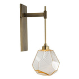 Gem Tempo Sconce by Hammerton, Color: Amber, Finish: Heritage Brass, | Casa Di Luce Lighting