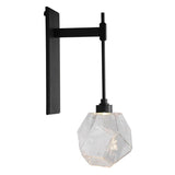 Gem Tempo Sconce by Hammerton, Color: Clear, Finish: Matt Black, | Casa Di Luce Lighting