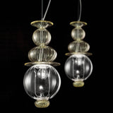 Igloo Pendant by Sylcom, Color: Milk White Clear - Sylcom, Clear, Blue, Smoke - Vistosi, Grey, Gold, Topaz - Sylcom, Finish: Polish Chrome, Polish Gold, | Casa Di Luce Lighting