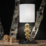 Igloo Table Lamp by Sylcom, Color: Amber, Ivory, Milk White Clear - Sylcom, Clear, Blue, Smoke - Vistosi, Grey, 24 Kt Gold - Sylcom, Topaz - Sylcom, Finish: Polish Chrome, Polish Gold, Size: Small, Medium, Large | Casa Di Luce Lighting